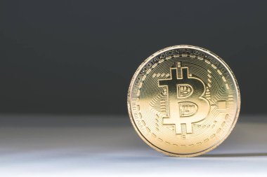 Gri arkaplanda Bitcoin