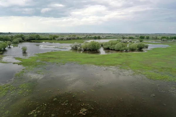 Árvíz a Volga deltában, Oroszország — Stock Fotó