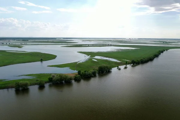Überschwemmungen im Wolgadelta, Russland — Stockfoto