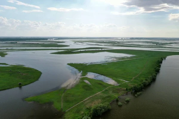 Inondazioni nel delta del Volga, Russia — Foto Stock
