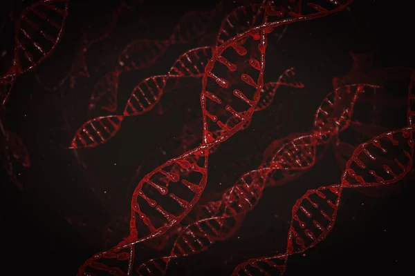 Concepto de bioquímica con molécula de ADN sobre fondo oscuro — Foto de Stock