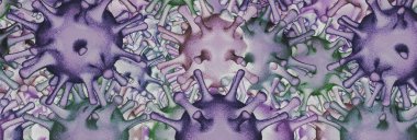 Çok renkli Coronavirus COVID 19 Arkaplan 3D görüntüleme