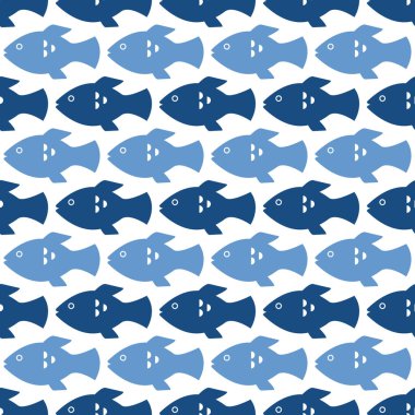 Kesintisiz beyaz arka plan mavi balık