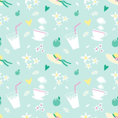 Işık yeşil seamless modeli ile bir yaz Tema grafik öğeleri