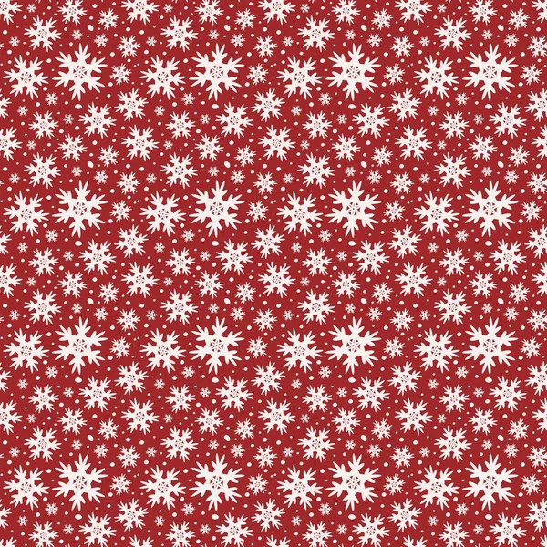 Winter Red Seamless Pattern Snowflakes — Stock Photo, Image