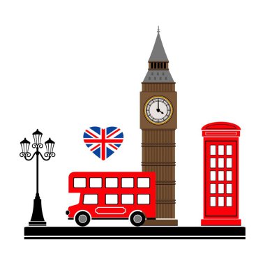 Londra şehri. Londra sembolleri ile vektör çizim. EPS 10