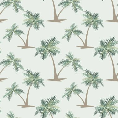 Palmiye ağaçları ile sorunsuz yeşil tropikal arka plan