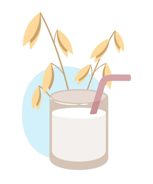 Du lait d'avoine. Illustration vectorielle sur fond blanc . — Image vectorielle