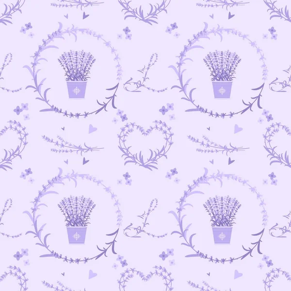 Lavendel sömlöst mönster med upprepande Blom element. — Stockfoto