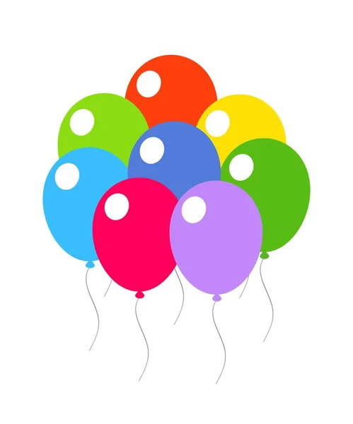 Globos festivos de colores sobre un fondo blanco . — Vector de stock