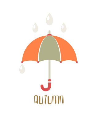 Sonbaharı simgeleyen elemanlarla yalıtılmış vektör görüntüsü.