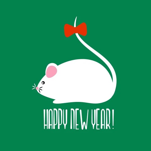 ¡Feliz Año Nuevo! La tarjeta con el ratón - el símbolo 2020 . — Vector de stock