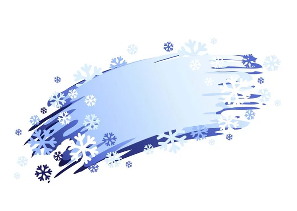 Zimní prapor se sněhovými vločkami. Izolovaný vektorový obraz. — Stockový vektor