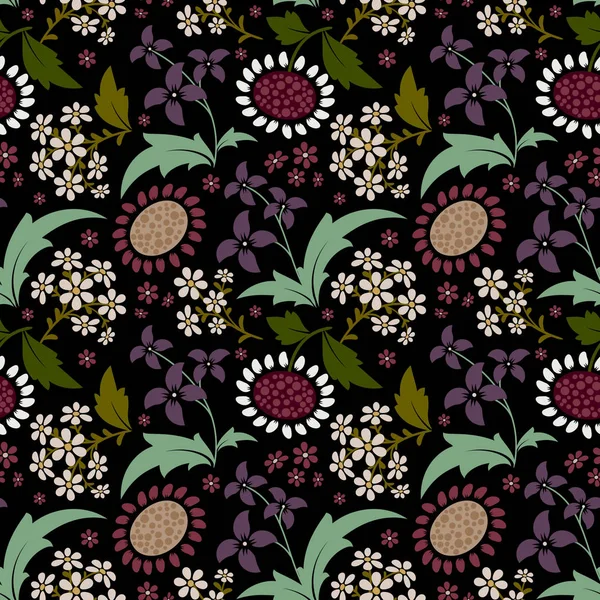 Seamless pattern with a set of stylized floral elements. — Stock Photo, Image