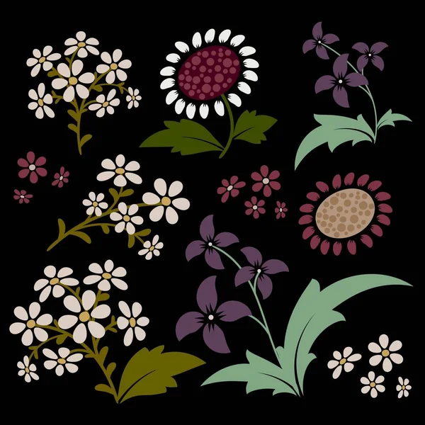 Elementos de diseño ornamental floral. Colección de imágenes vectoriales . — Vector de stock