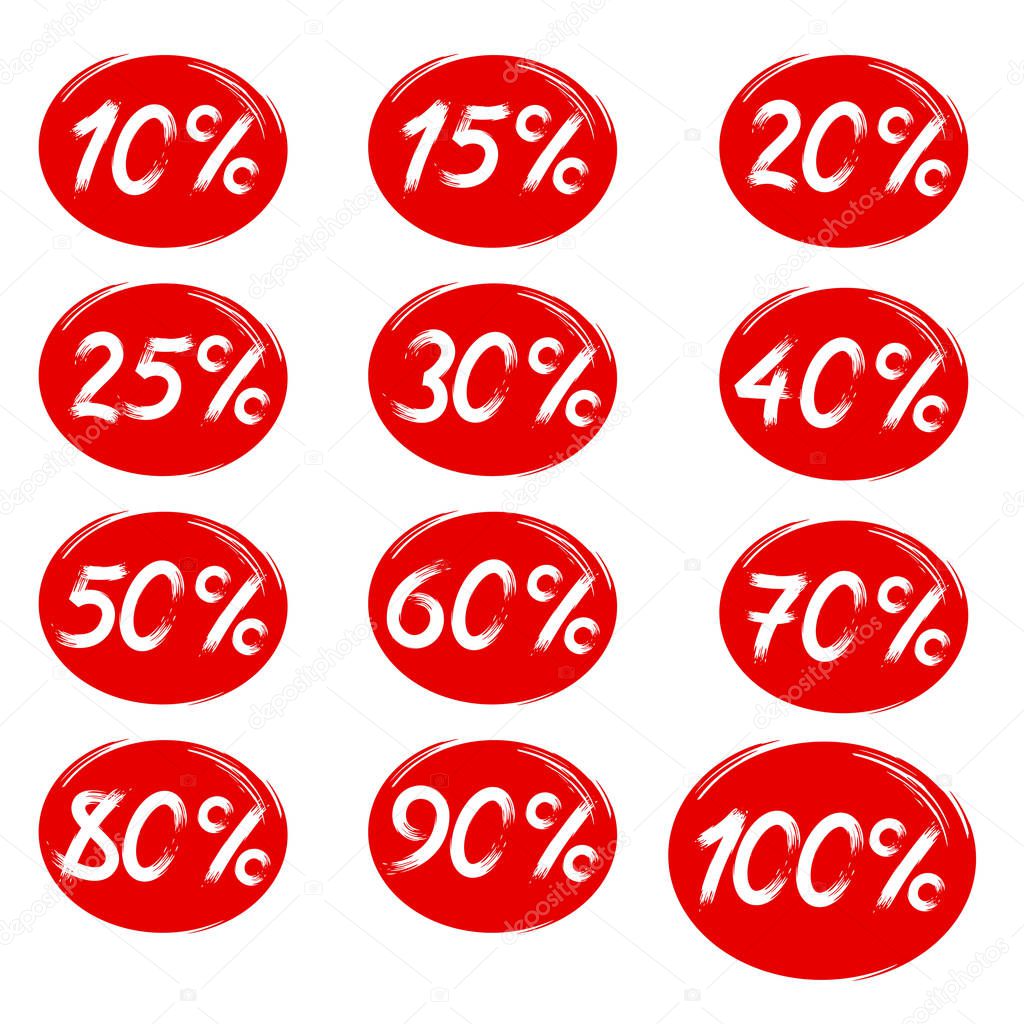 Discount stickers. Vector images isolated from background.