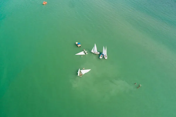 Barche Vela Lago Balaton — Foto Stock