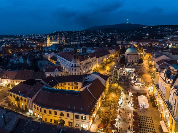 Luftbild Vom Advent Pecs Ungarn — Stockfoto