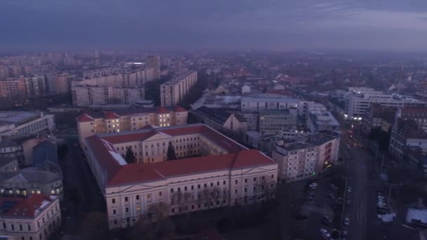 Vídeo Aéreo Gran Iglesia Reformada Ciudad Debrecen Hungría — Vídeo de stock