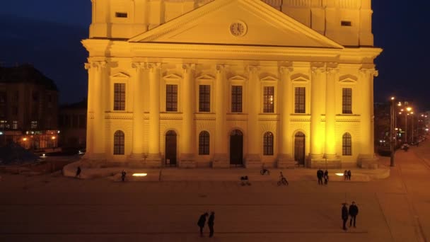 Video Aereo Della Grande Chiesa Riformata Nella Città Debrecen Ungheria — Video Stock