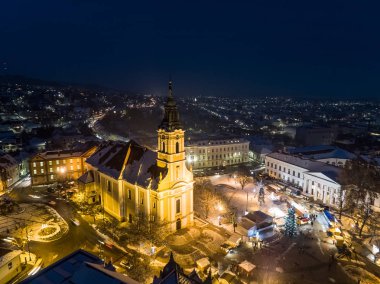 Kış kilisede ile Szekszard ve kuş göz görmek