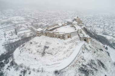 Beautiful fortress of Sumeg, Hungary at winter clipart