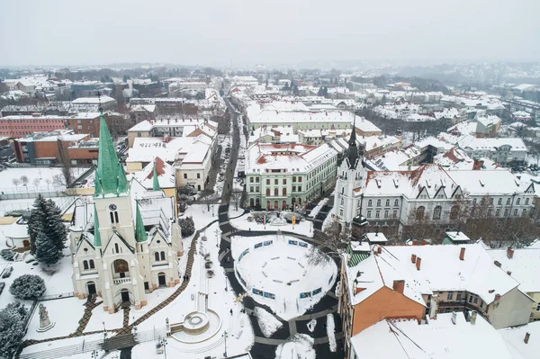 Foto Aerea Kaposvar Inverno — Foto Stock