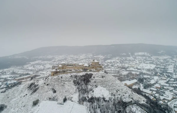 Belle Vue Panoramique Sur Forteresse Sumeg Hongrie Hiver — Photo