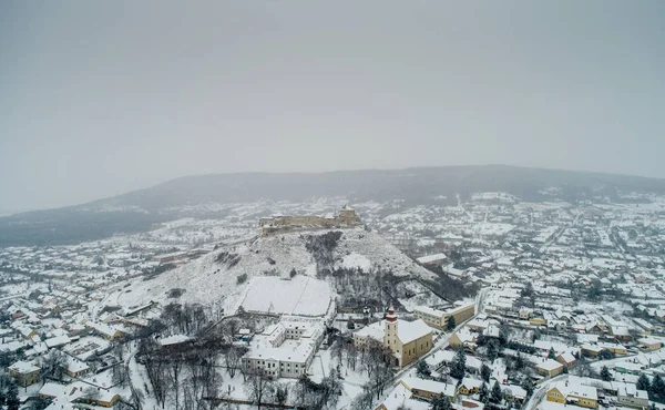 Belle Vue Panoramique Sur Forteresse Sumeg Hongrie Hiver — Photo