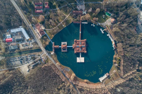 Aerial Photo Thermal Lake Heviz Hungary — Stock Photo, Image