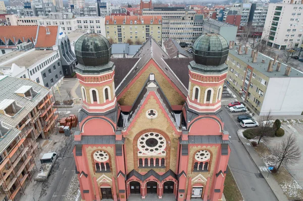 Foto Aerea Della Sinagoga Zalaegerszeg — Foto Stock