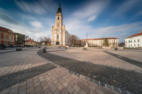 Church Szekszard Bela Ter Long Exposure Photo — Stock Photo, Image