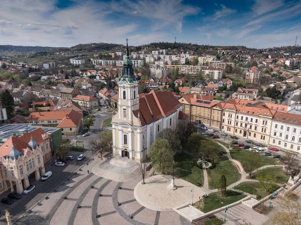 Vista de pájaro de Szekszard, plaza Bela —  Fotos de Stock