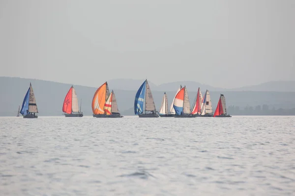 Barcos à vela competem no campeonato de Kekszalag 51.th — Fotografia de Stock