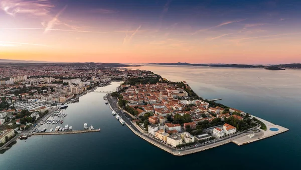 Naplemente Zadar Horvátország — Stock Fotó