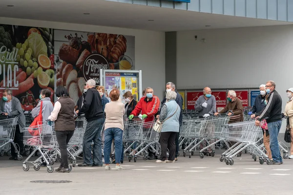 Pecs May Old People Shopping Street May 2020 Pecs Hungary — Stock Photo, Image