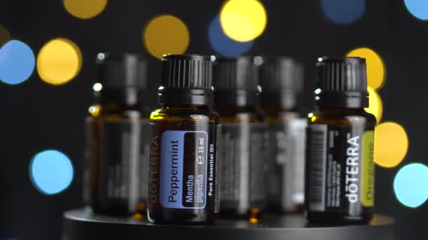 Pecs Hungray Juli 2020 Illustrativ Redaktionell Video Doterra Eteriska Oljor — Stockvideo