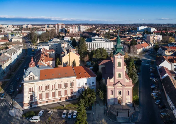 Fotografia Aérea Igreja Nagykanizsa — Fotografia de Stock