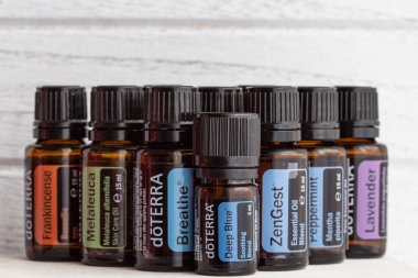 Pecs / Hungray - Aug 05 2020 - Günlük kullanım için Doterra Esnecessary Oils 'in resimsel editoryal görüntüsü