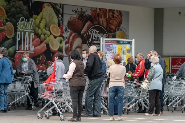 Pecs May Old People Shopping Street May 2020 Pecs Hungary — Stock Photo, Image