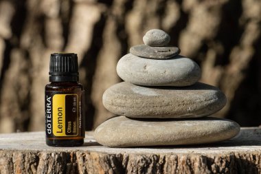 Pecs / Hungray - 19 Eylül 2020 - Günlük kullanım için Doterra Esnecessary Oil 'in resimsel editoryal görüntüsü