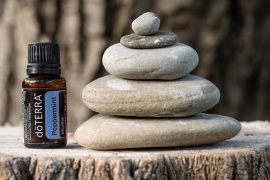 Pecs / Hungray - 19 Eylül 2020 - Günlük kullanım için Doterra Esnecessary Oil 'in resimsel editoryal görüntüsü