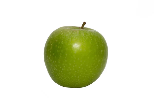 Green Apple Closeup White Background — Stock Photo, Image