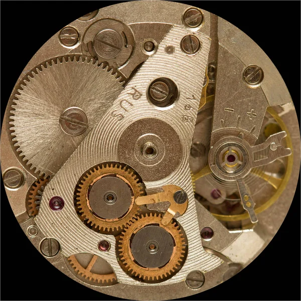 Clockwork Black Background — Stock Photo, Image