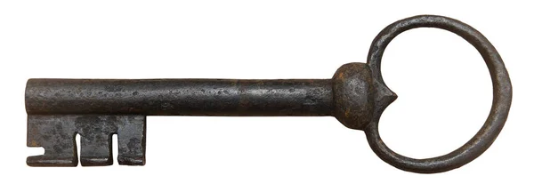 eski paslı kapı anahtarı üzerinde beyaz izole.