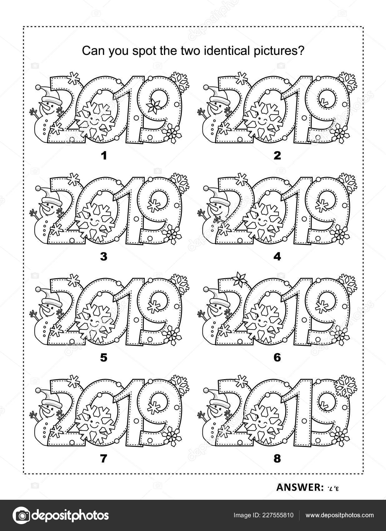 Opleiding Visuele Logica Puzzel Kleurplaten Pagina Met Het Jaar 2019