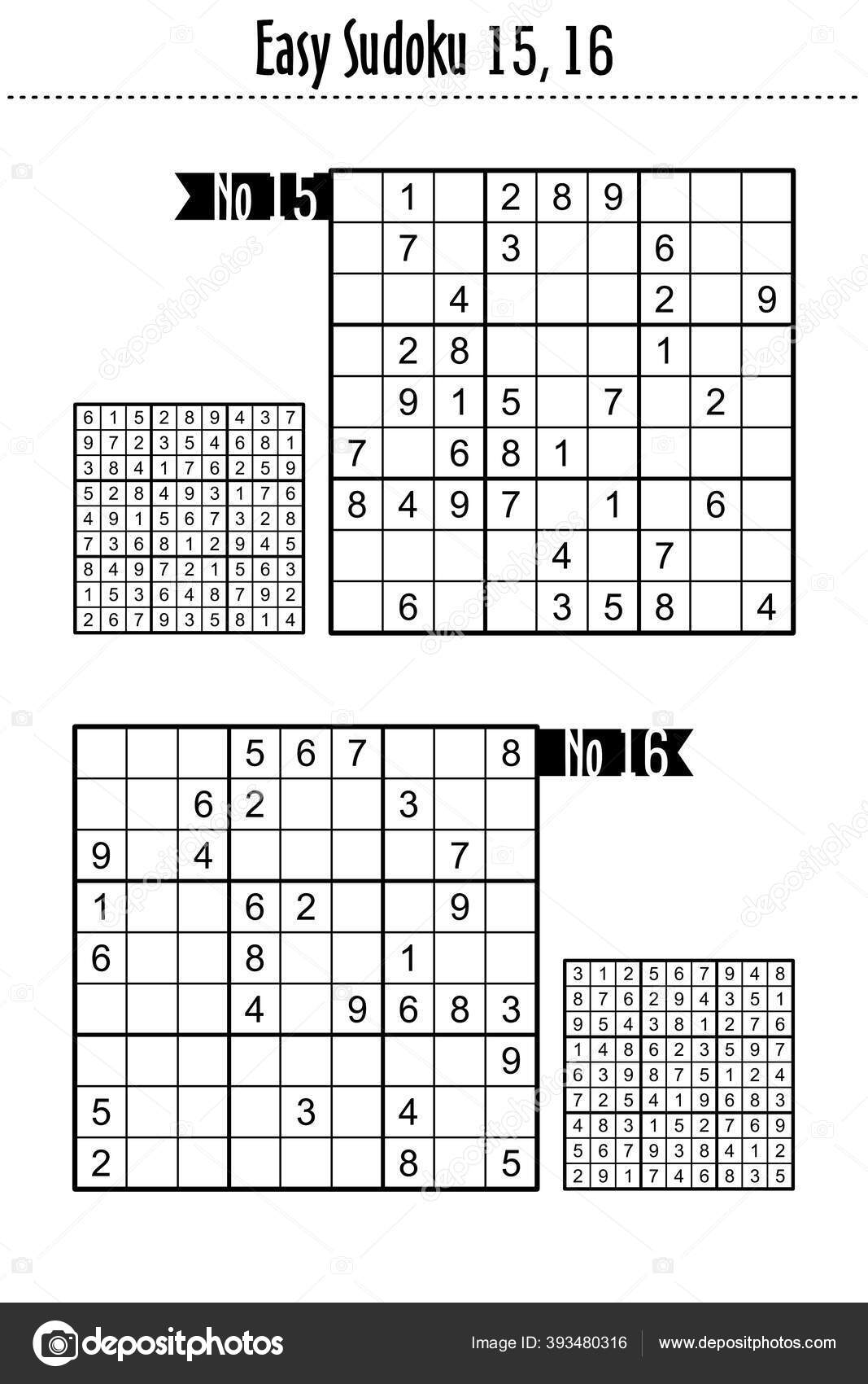 Easy Sudoku Puzzles Two Games Suitable Kids Beginners Just Relax Vector Image By C Ratselmeister Vector Stock 393480316