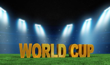 Futbol topu ve çim ile banner