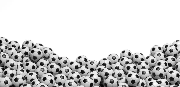 Renderização Muitas Bolas Futebol — Fotografia de Stock
