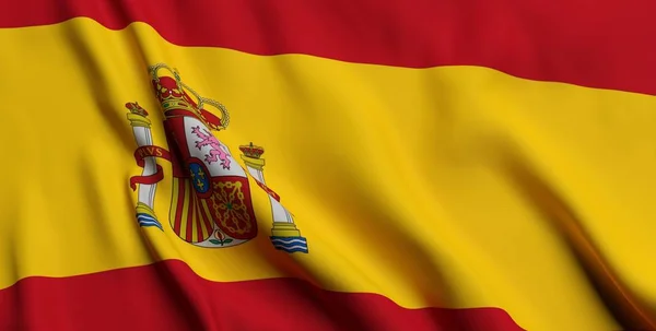 Legjobb Spanyol Zászló Szélben — Stock Fotó